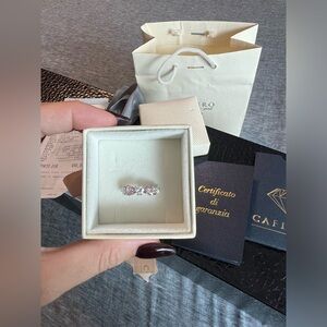 Yellow & white GOLD ring with Pink & white HEART shape zircons 💗 EVER OURS - new